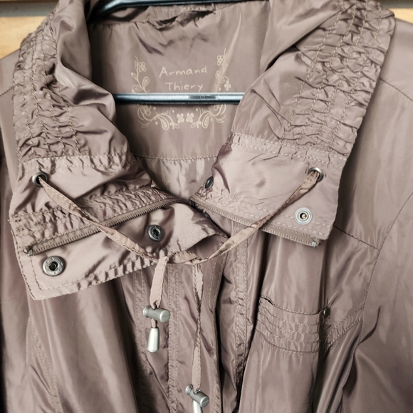 ARMAND THIERY utility raincoat jacket long TAN Size 14/16 - Picture 9 of 16